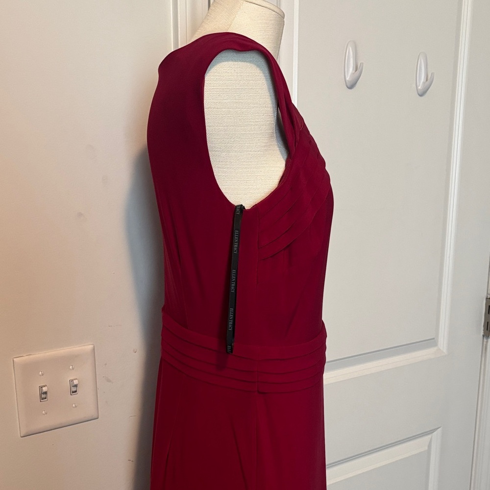 Ellen Tracy One Shoulder Red Dress Formal NWT - Picture 3 of 8